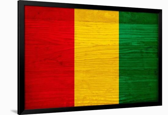 Guinea Flag Design with Wood Patterning - Flags of the World Series-Philippe Hugonnard-Framed Art Print