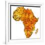 Guinea on Actual Map of Africa-michal812-Framed Art Print