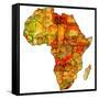 Guinea on Actual Map of Africa-michal812-Framed Stretched Canvas