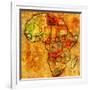 Guinea on Actual Map of Africa-michal812-Framed Art Print