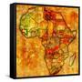 Guinea on Actual Map of Africa-michal812-Framed Stretched Canvas