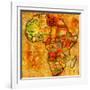 Guinea on Actual Map of Africa-michal812-Framed Art Print