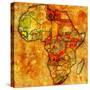 Guinea on Actual Map of Africa-michal812-Stretched Canvas