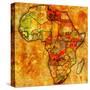 Guinea on Actual Map of Africa-michal812-Stretched Canvas