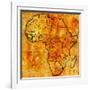 Guinea on Actual Map of Africa-michal812-Framed Art Print