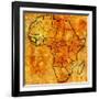 Guinea on Actual Map of Africa-michal812-Framed Art Print