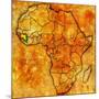 Guinea on Actual Map of Africa-michal812-Mounted Art Print