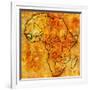 Guinea on Actual Map of Africa-michal812-Framed Art Print