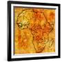 Guinea on Actual Map of Africa-michal812-Framed Art Print