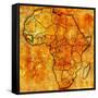 Guinea on Actual Map of Africa-michal812-Framed Stretched Canvas