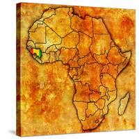 Guinea on Actual Map of Africa-michal812-Stretched Canvas