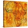 Guinea on Actual Map of Africa-michal812-Stretched Canvas