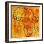 Guinea on Actual Map of Africa-michal812-Framed Art Print