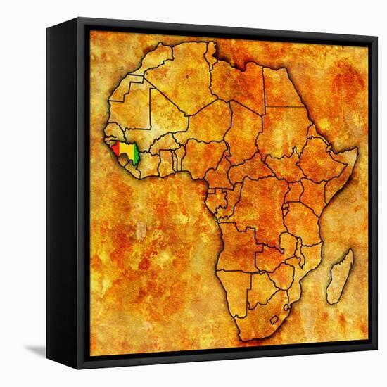 Guinea on Actual Map of Africa-michal812-Framed Stretched Canvas