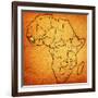 Guinea on Actual Map of Africa-michal812-Framed Art Print