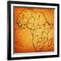 Guinea on Actual Map of Africa-michal812-Framed Art Print