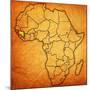 Guinea on Actual Map of Africa-michal812-Mounted Art Print