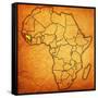 Guinea on Actual Map of Africa-michal812-Framed Stretched Canvas