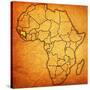 Guinea on Actual Map of Africa-michal812-Stretched Canvas