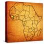 Guinea on Actual Map of Africa-michal812-Stretched Canvas