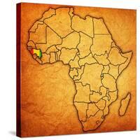 Guinea on Actual Map of Africa-michal812-Stretched Canvas