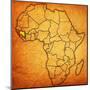 Guinea on Actual Map of Africa-michal812-Mounted Art Print