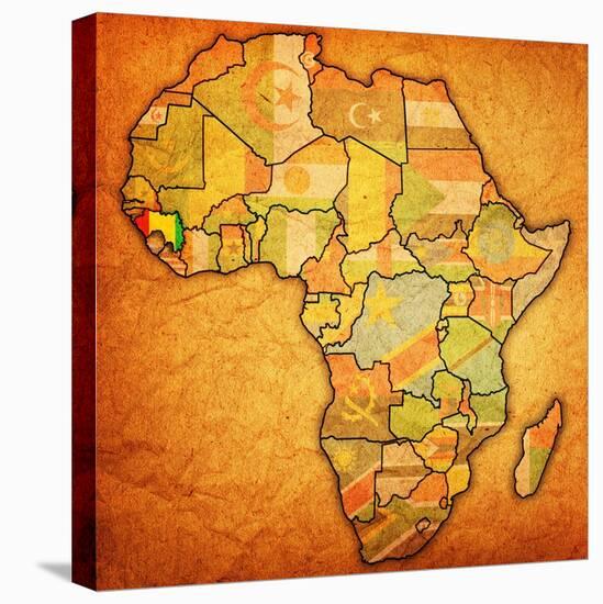 Guinea on Actual Map of Africa-michal812-Stretched Canvas