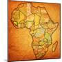 Guinea on Actual Map of Africa-michal812-Mounted Art Print