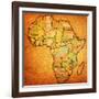 Guinea on Actual Map of Africa-michal812-Framed Art Print