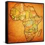 Guinea on Actual Map of Africa-michal812-Framed Stretched Canvas