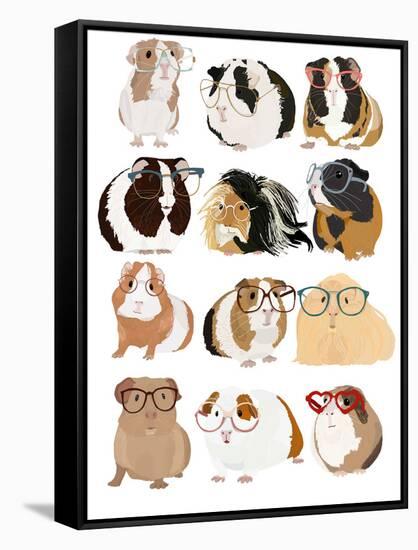 Guinea Pigs In Glasses-Hanna Melin-Framed Stretched Canvas