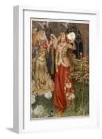 Guinevere and Her Ladies-In- Waiting in the Golden Days-Eleanor Fortescue Brickdale-Framed Photographic Print