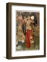 Guinevere and Her Ladies-In- Waiting in the Golden Days-Eleanor Fortescue Brickdale-Framed Photographic Print