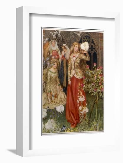 Guinevere and Her Ladies-In- Waiting in the Golden Days-Eleanor Fortescue Brickdale-Framed Photographic Print