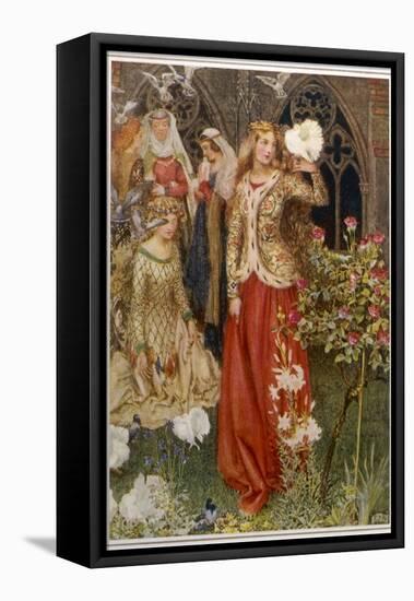 Guinevere and Her Ladies-In- Waiting in the Golden Days-Eleanor Fortescue Brickdale-Framed Stretched Canvas