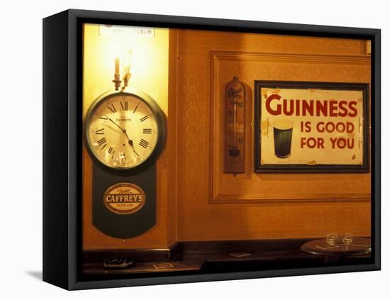 Guinness sign in pub, Dublin, Ireland-Alan Klehr-Framed Stretched Canvas