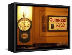 Guinness sign in pub, Dublin, Ireland-Alan Klehr-Framed Stretched Canvas