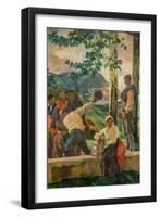 Guipuzcoa. Skittles, 1914. Series: Vision of Spain. Oil on canvas, 350 cm x 231.5 cm-Joaquin Sorolla-Framed Premium Giclee Print