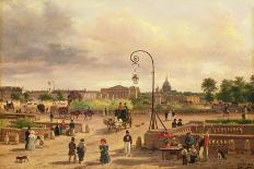 Boulevard Saint-Martin and the Theatre De L'Ambigu, 1830-Guiseppe Canella-Stretched Canvas