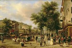 View of the Market at Les Halles, c. 1828-Guiseppe Canella-Giclee Print