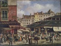 View of the Market at Les Halles, c. 1828-Guiseppe Canella-Framed Giclee Print