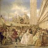 Masked Ball in St. Mark's Square, Venice-Guiseppe Ponga-Giclee Print