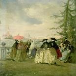 Masked Ball in St. Mark's Square, Venice-Guiseppe Ponga-Giclee Print