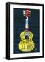 Guitar 2-Design Turnpike-Framed Giclee Print