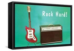 Guitar & Amp - Rock Hard!-null-Framed Stretched Canvas