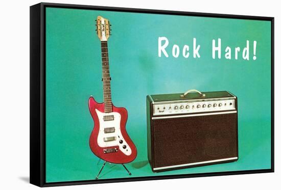 Guitar & Amp - Rock Hard!-null-Framed Stretched Canvas