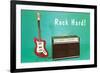 Guitar & Amp - Rock Hard!-null-Framed Premium Giclee Print