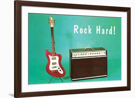 Guitar & Amp - Rock Hard!-null-Framed Art Print