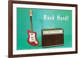 Guitar & Amp - Rock Hard!-null-Framed Art Print