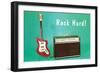 Guitar & Amp - Rock Hard!-null-Framed Art Print